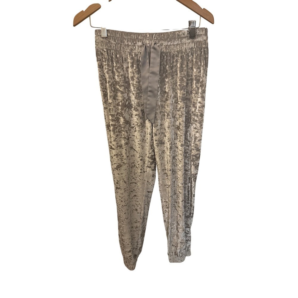 Victoria's Secret Crushed Velvet Jogger Lounge Pants XS Silver Gray